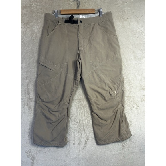 Mountain HardWear Mens Large Pants Belted Hiking Outdoor Khaki - Picture 1 of 10